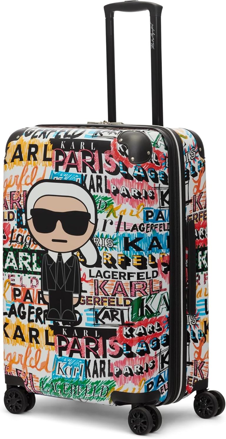 KARL LAGERFELD Paris Karl & Kat Valise Rigide Extensible, Multicolore/Vagues de l'océan, M, Hardside 8 Spinner Bagages Extensibles